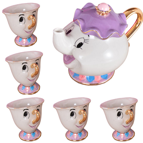 Mrs Potts Teapot Chip Cup Sugar Bowl Pot Cup Set