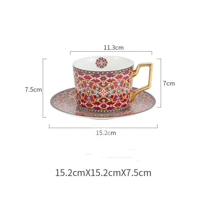 Luxury Moroccan Style Coffee Cup and Saucer Set