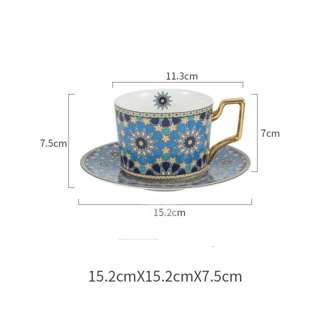 Luxury Moroccan Style Coffee Cup and Saucer Set