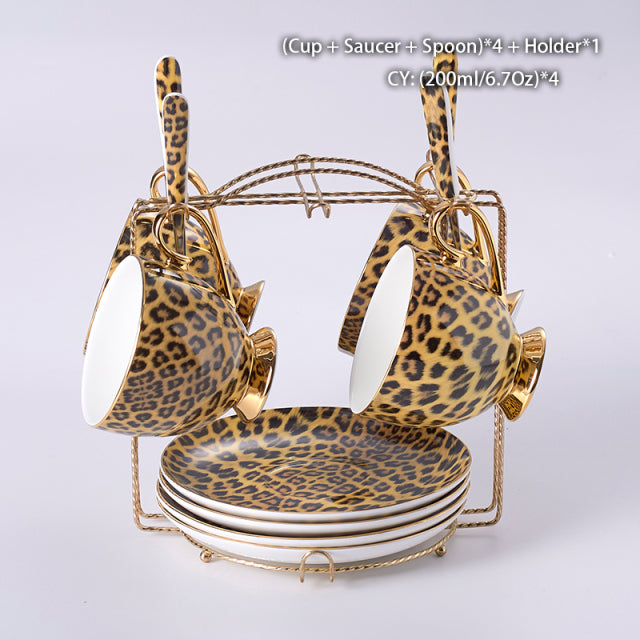 Luxury Leopard Style Coffee Set