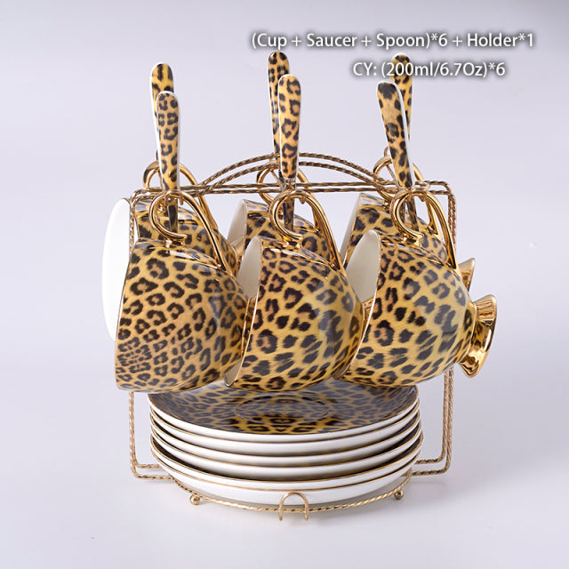 Luxury Leopard Style Coffee Set