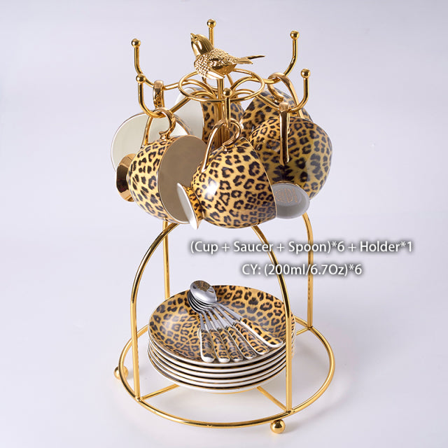 Luxury Leopard Style Coffee Set