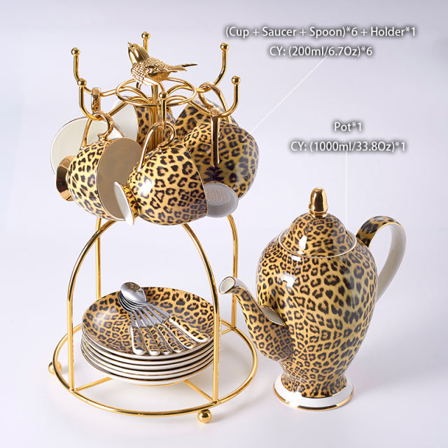 Luxury Leopard Style Coffee Set