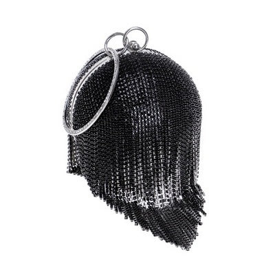 Sliver Diamonds Rhinestone Round Ball Evening Bag