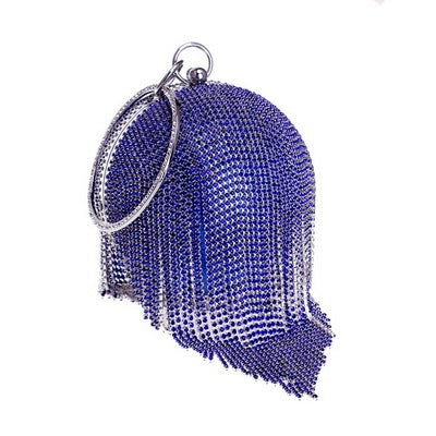 Sliver Diamonds Rhinestone Round Ball Evening Bag