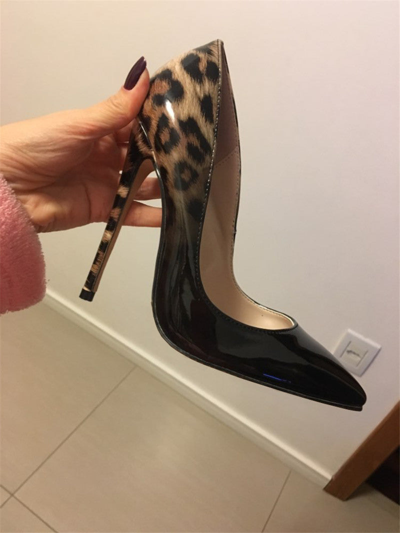 Leopard White Shoes High Heels