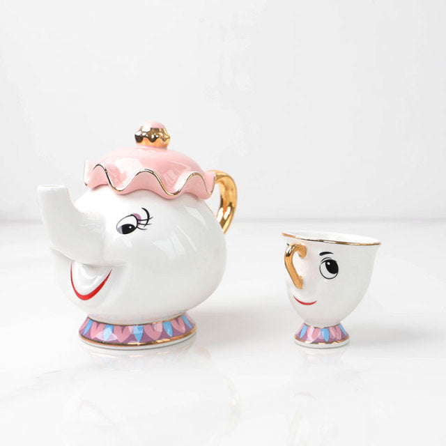 Mrs Potts Teapot Chip Cup Sugar Bowl Pot Cup Set