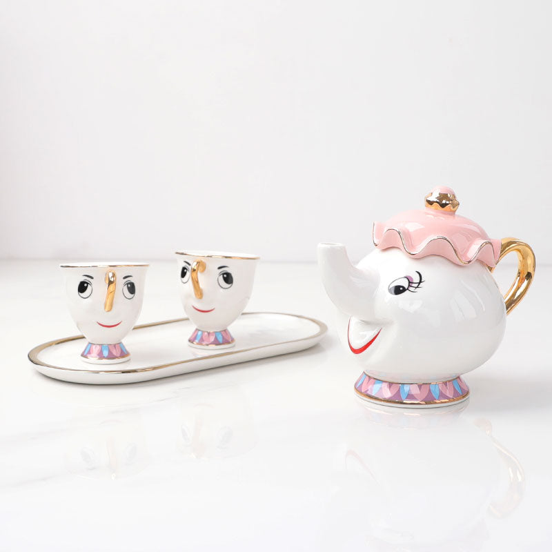 Mrs Potts Teapot Chip Cup Sugar Bowl Pot Cup Set