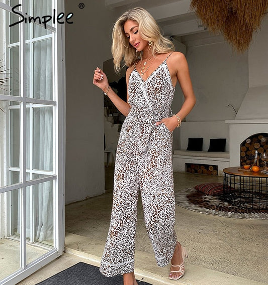 V-neck casual Summer jumpsuit