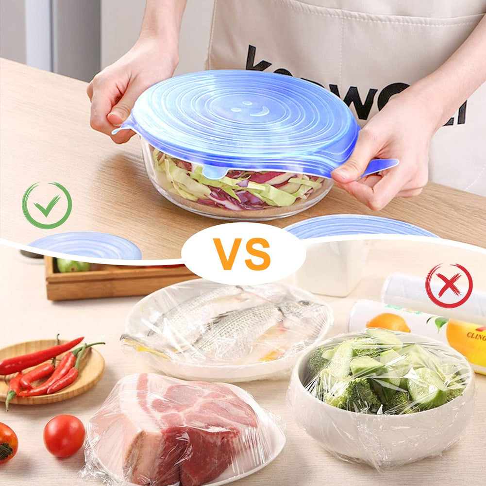 6 Pcs Food Silicone Cover Cap.