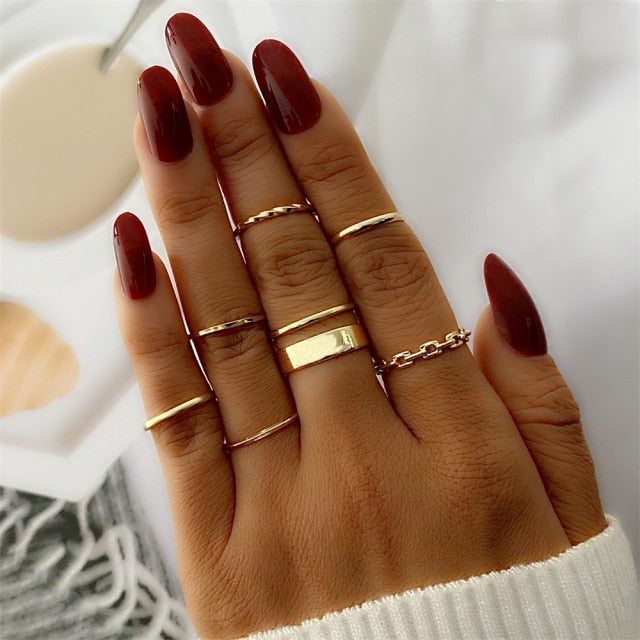 Bohemian Gold Set of  Rings