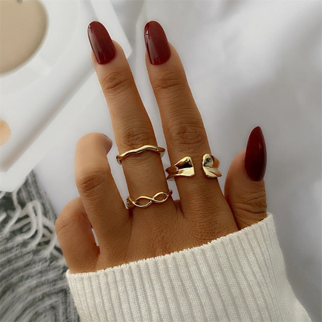 Bohemian Gold Set of  Rings