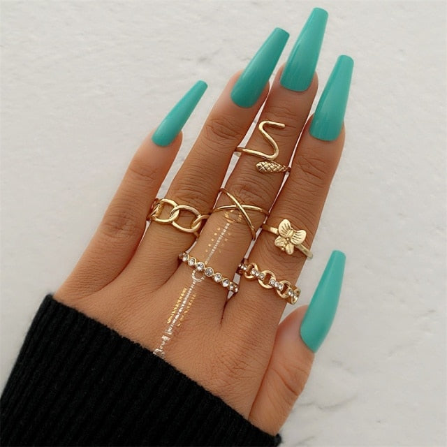 Bohemian Gold Set of  Rings