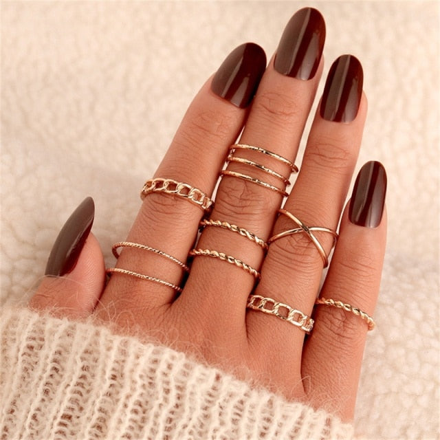 Bohemian Gold Set of  Rings