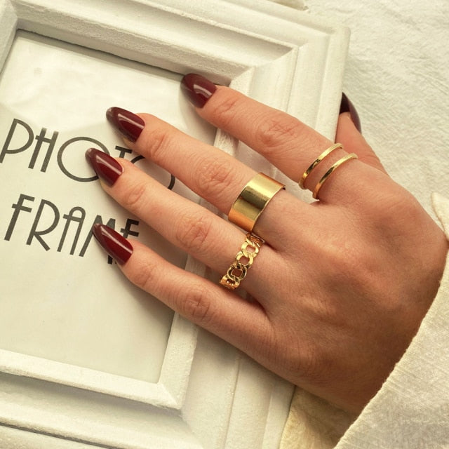 Bohemian Gold Set of  Rings