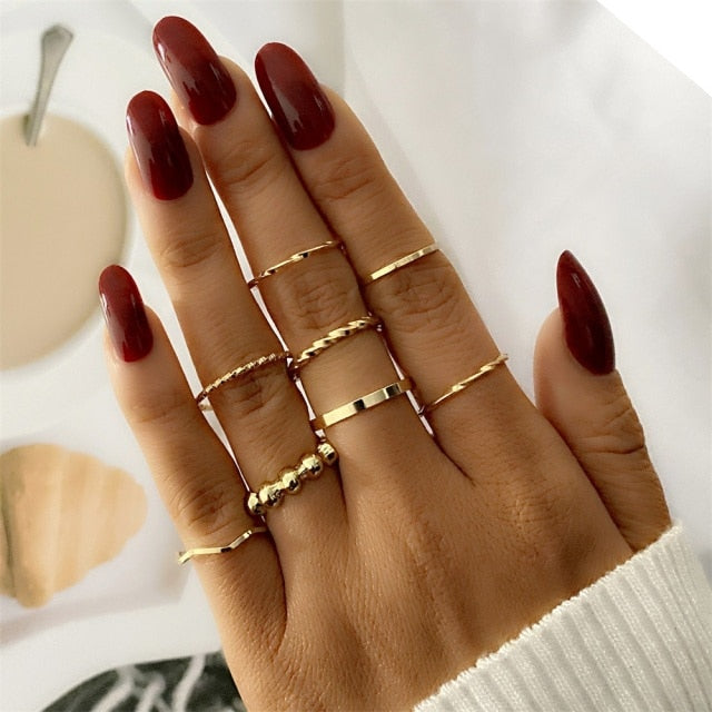 Bohemian Gold Set of  Rings