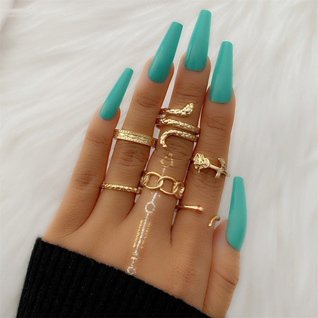 Bohemian Gold Set of  Rings