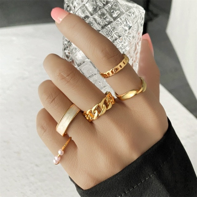 Bohemian Gold Set of  Rings