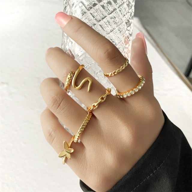 Bohemian Gold Set of  Rings