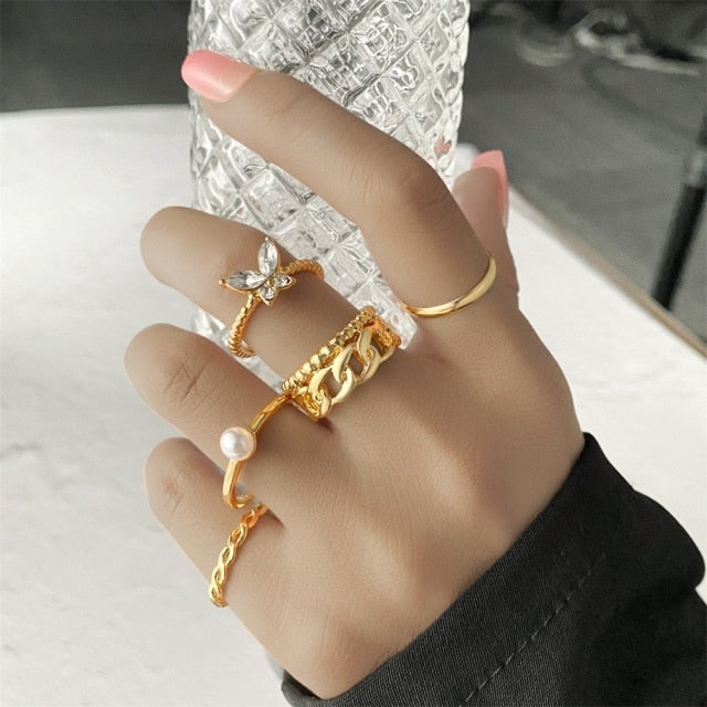 Bohemian Gold Set of  Rings