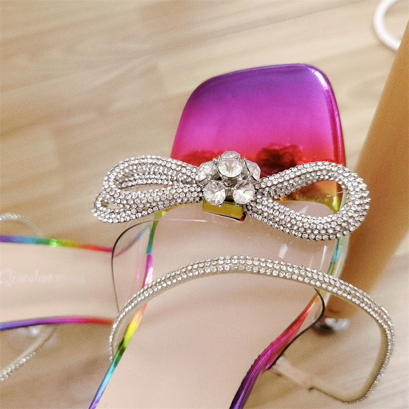 Summer 2022 Luxury Bomb Square Toe High Heeled Sandals