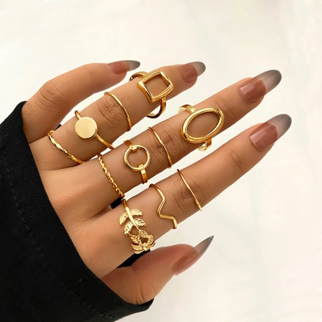 Bohemian Gold Set of  Rings