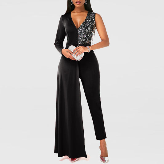 Elegant Rompers One Shoulder Jumpsuits