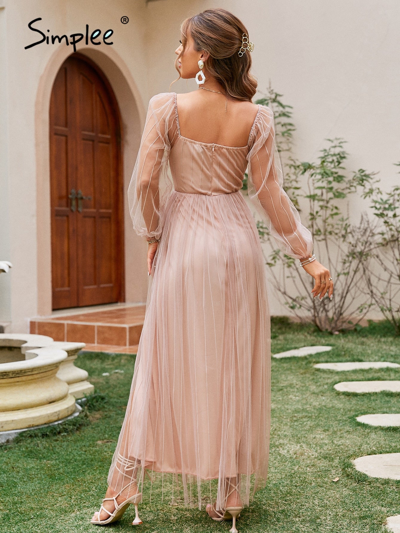 Elegant v-neck party dress