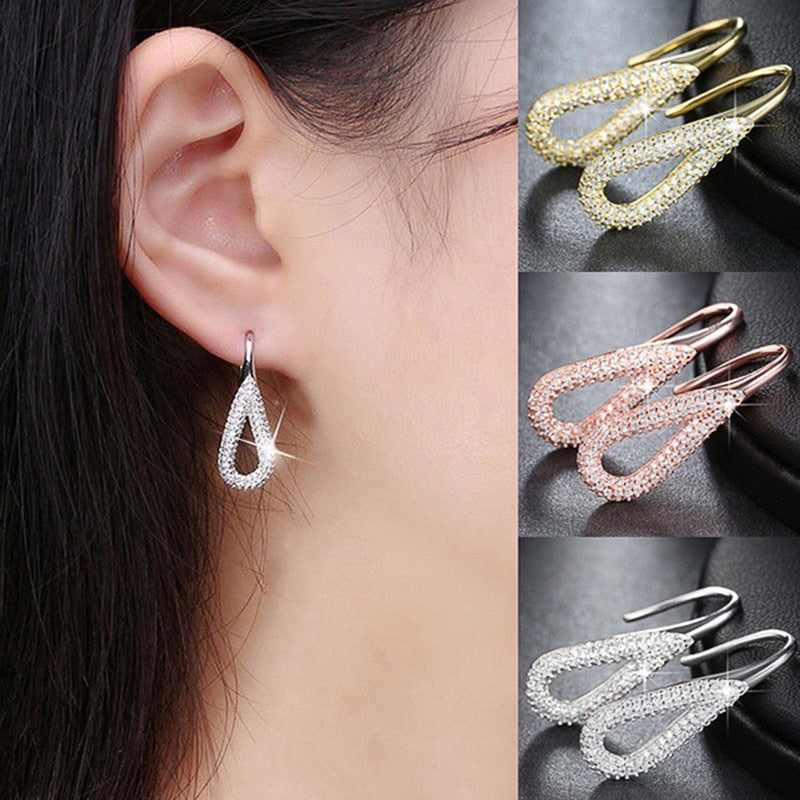 Luxury Hollow Out Water Drop Shaped Earrings