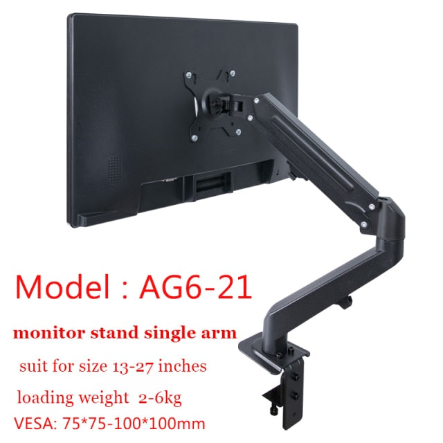 PC Monitor Arm – Ergonomic Height Assisted Full Motion Single Arm