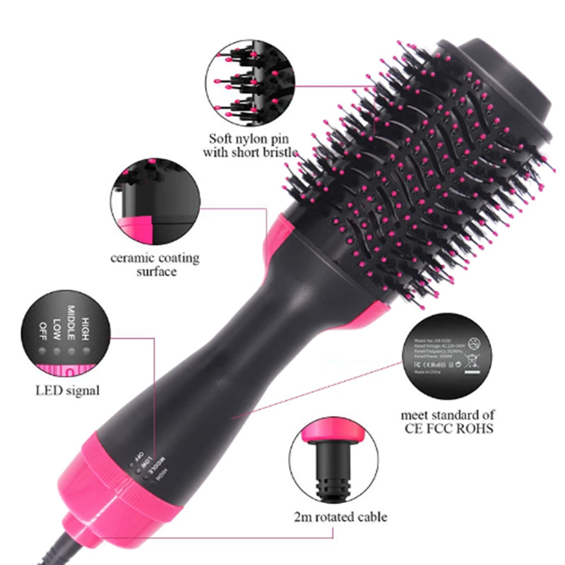 Hair Dryer Straightener Brush