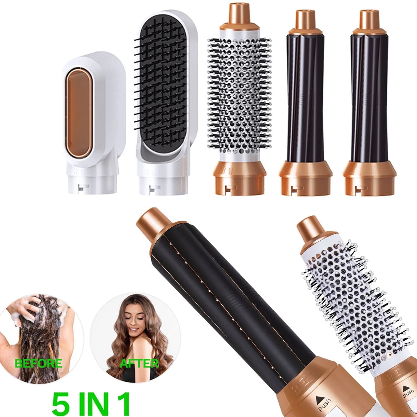 Hair Dryer Straightener Brush 5 In 1