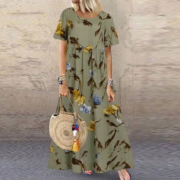 Boho Elegant Vintage Floral Long Dress