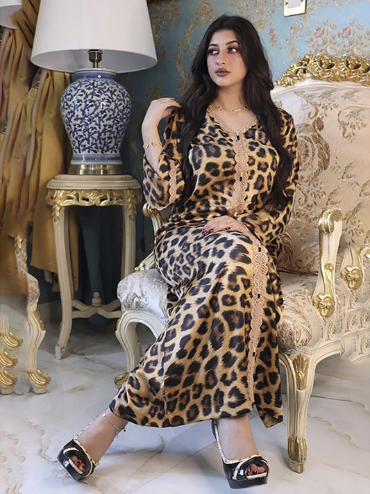 Leopard Print Morocco Kaftan