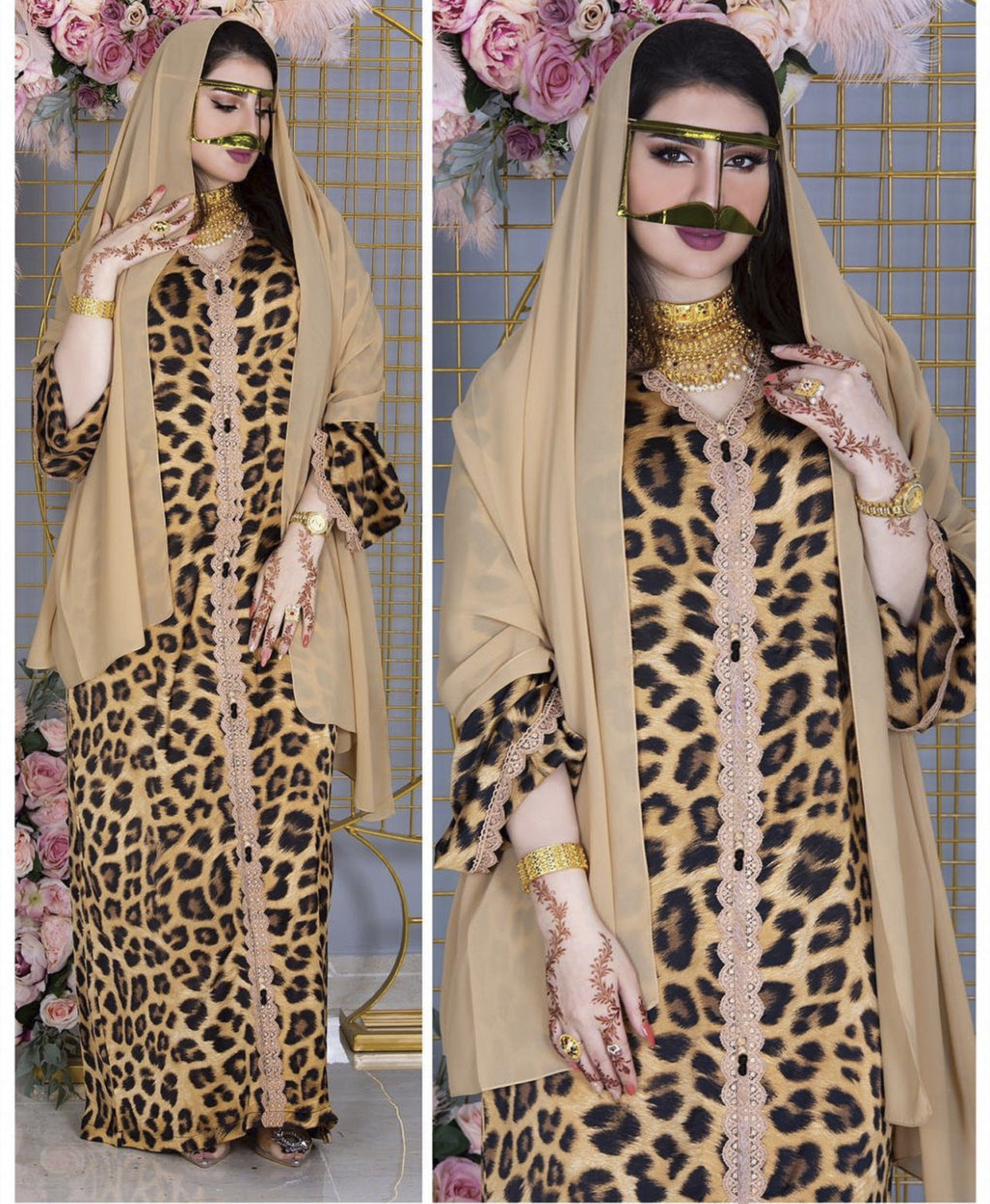 Leopard Print Morocco Kaftan