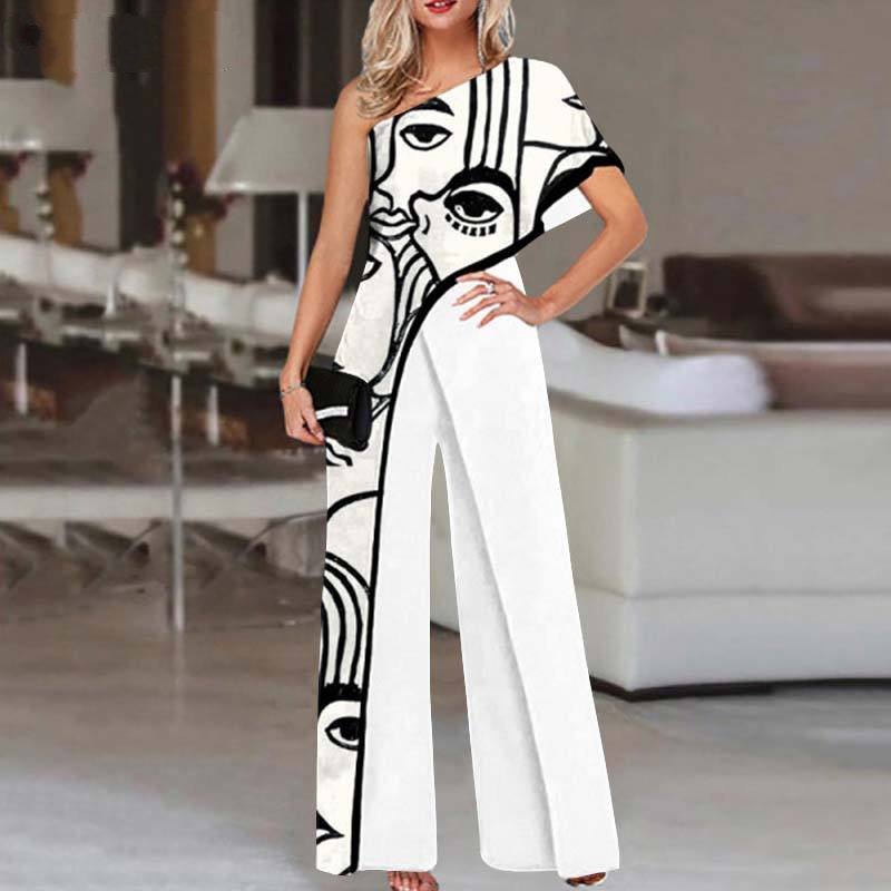 Elegant Rompers One Shoulder Jumpsuits