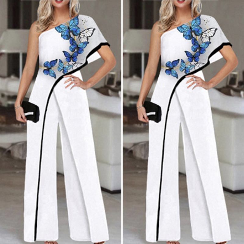 Elegant Rompers One Shoulder Jumpsuits